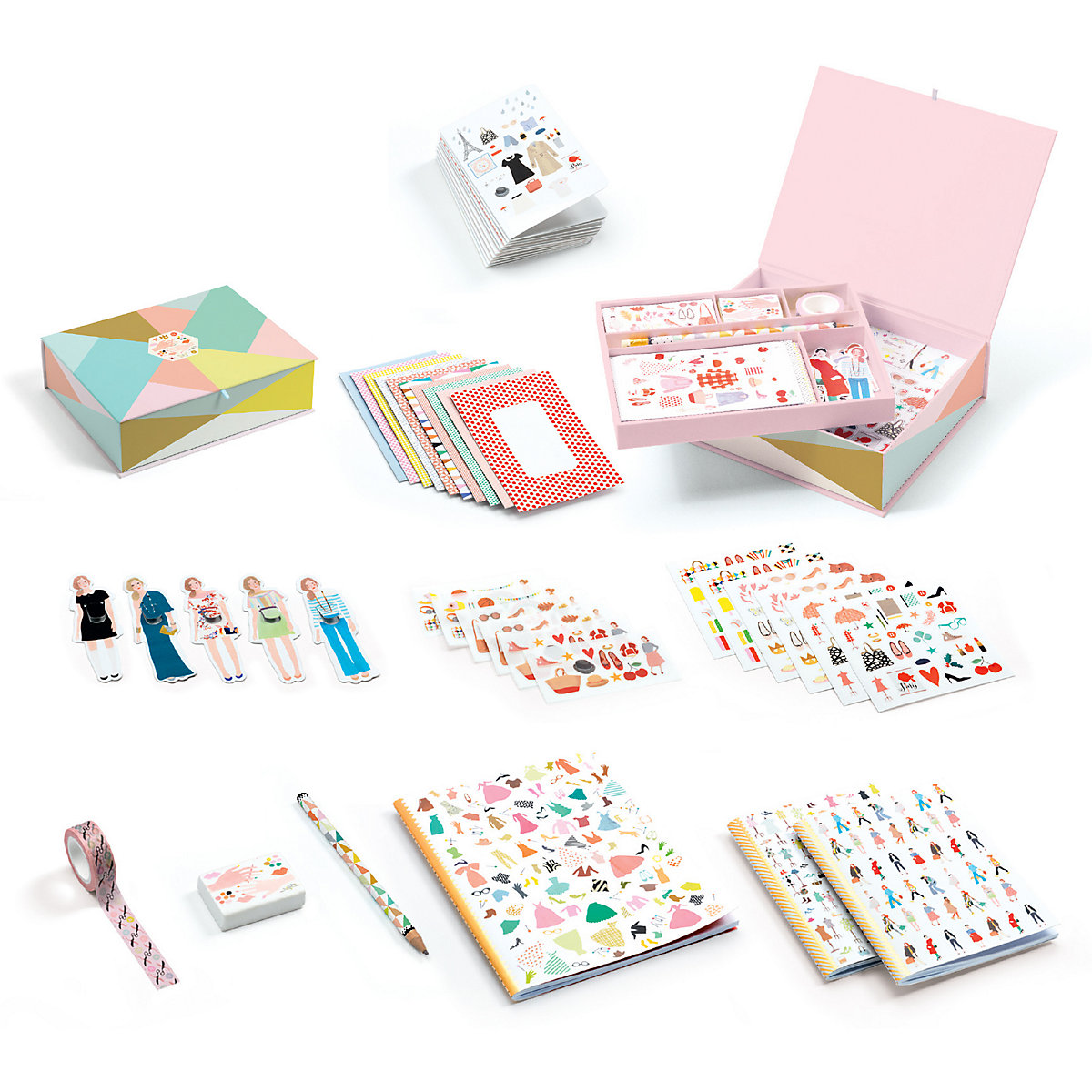 Papeterieset XXL Kreativ Tinou, inkl. Karten, Stickern & Zubehör