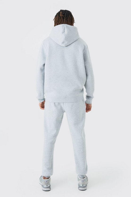Tall Man Dash Over The Head Hoodie In Grey Marl