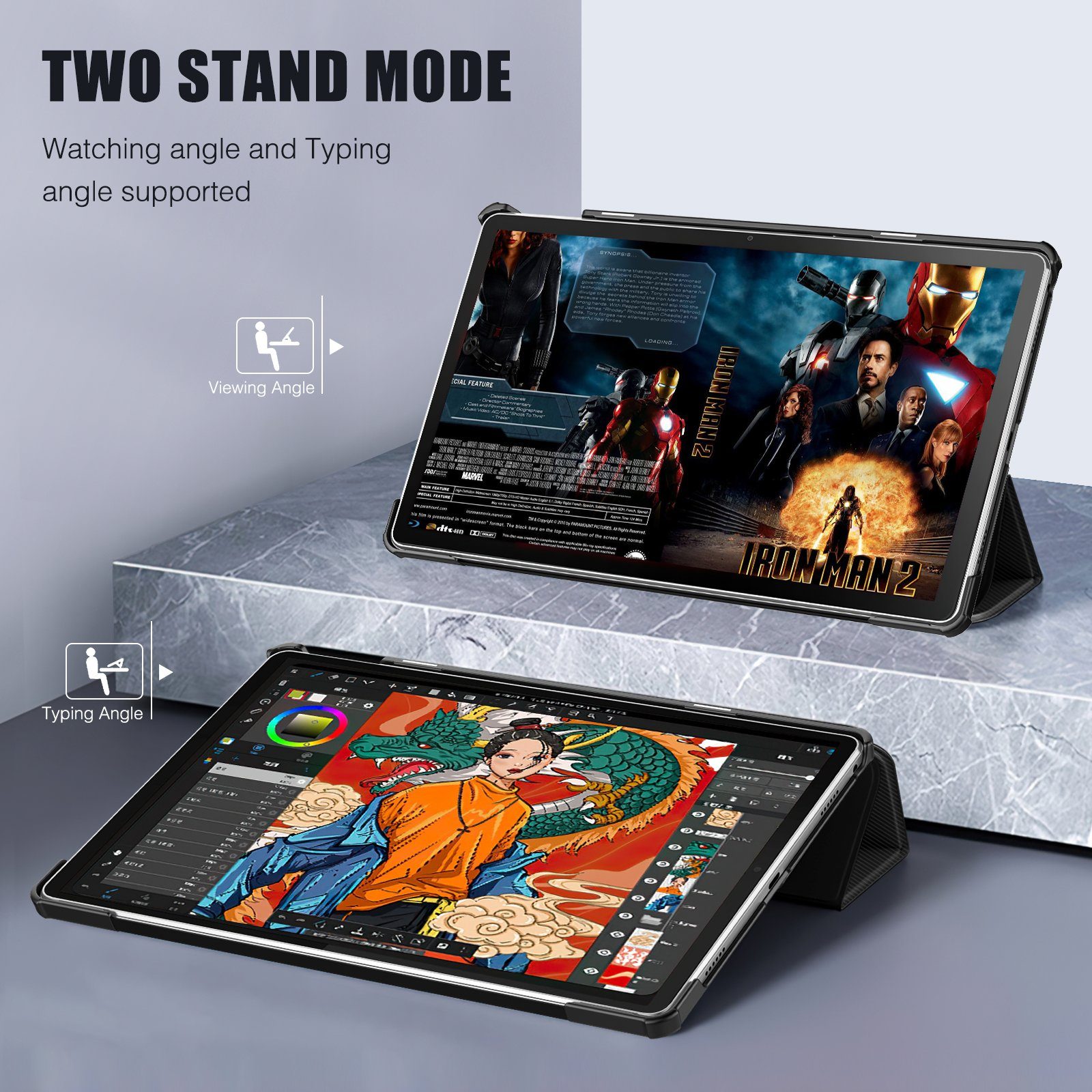 Supobig Tablet-Hülle Supobig für Lenovo Tab M10 Plus Hülle 3rd Gen 10,6 Zoll, Hochwertiges Standfunktion,Modische Praktische Smart Auto Schlaf/Wach Funktion Schutzhülle Cover Case Kompatibel mit Lenovo Tab M10 Plus 3rd Gen 10,6 Zoll 2022