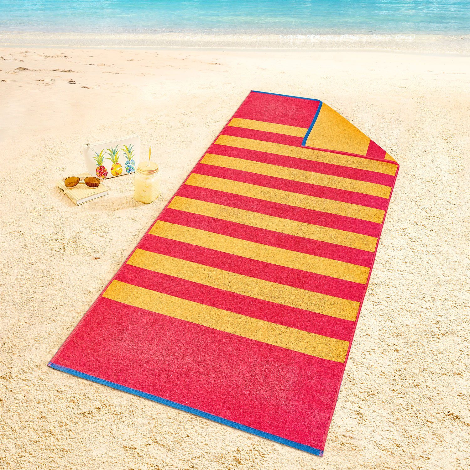 Dyckhoff Strandtuch Liegetuch 'Stripes' 80 x 180 cm Rot