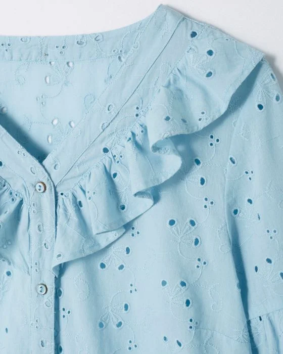 Chemisier à volants broderie anglaise