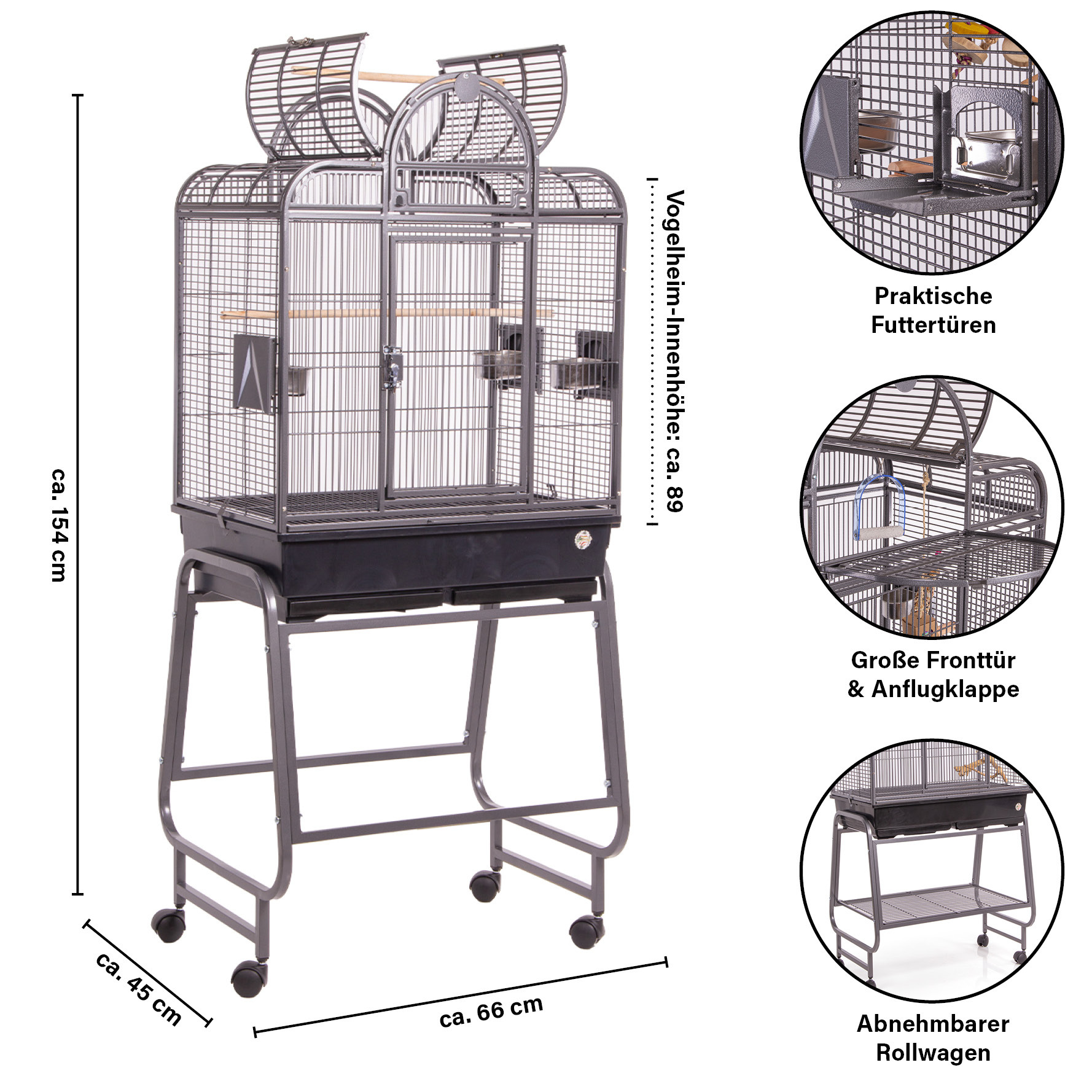 Montana Cages Käfige & Volieren Montana Cages Voliere San Remo II dunkelgrau