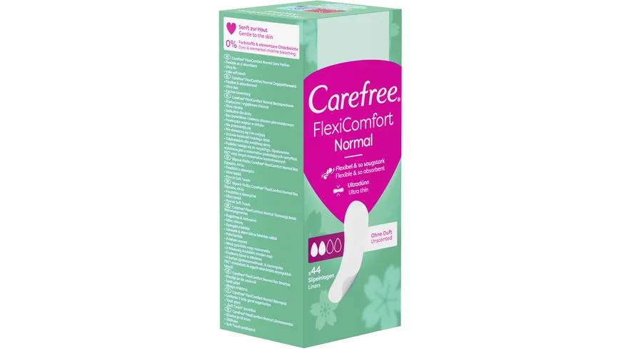 Carefree FlexiComfort Normal x44 Slipeinlagen ohne Duft
