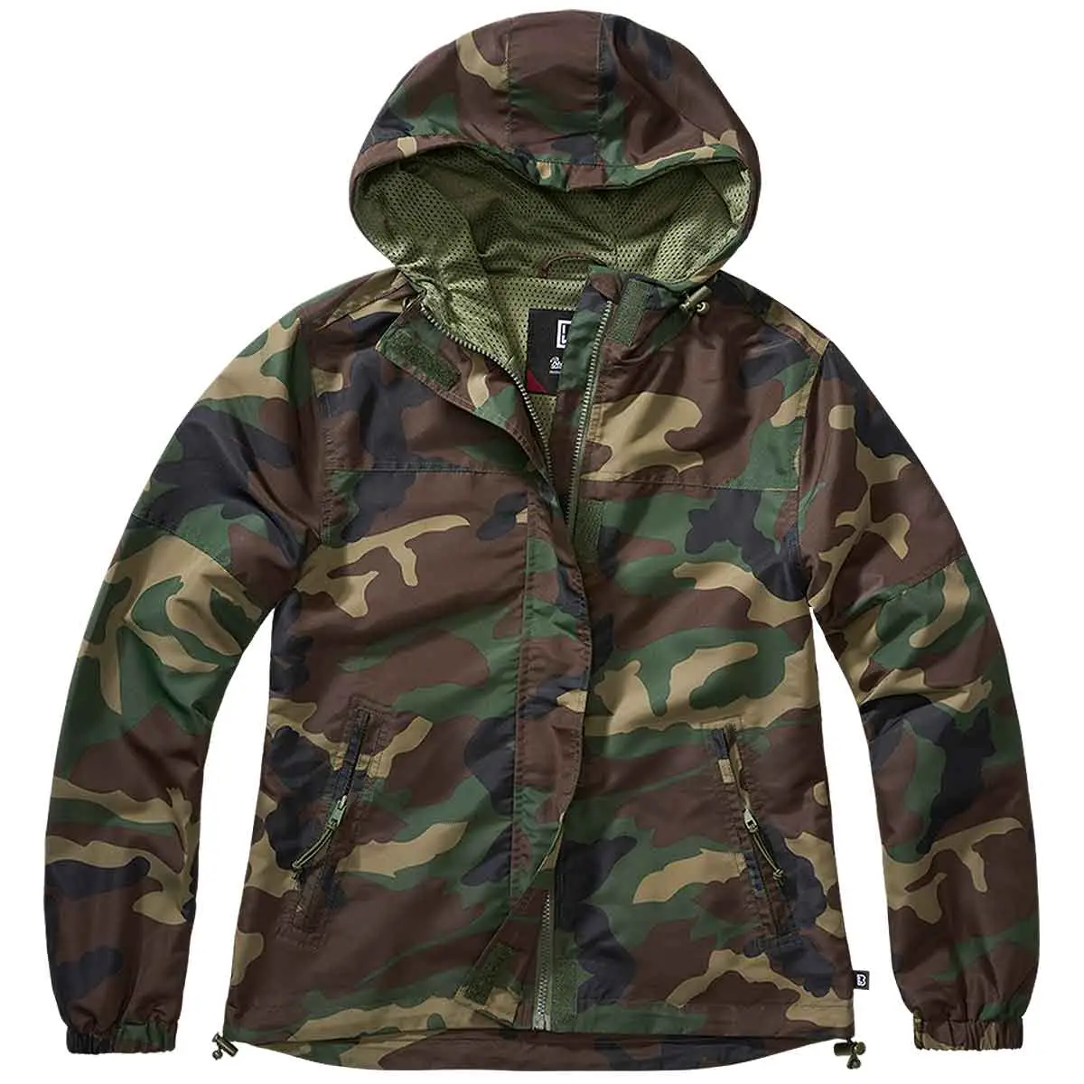 Ladies Summer Windbreaker Frontzip woodland