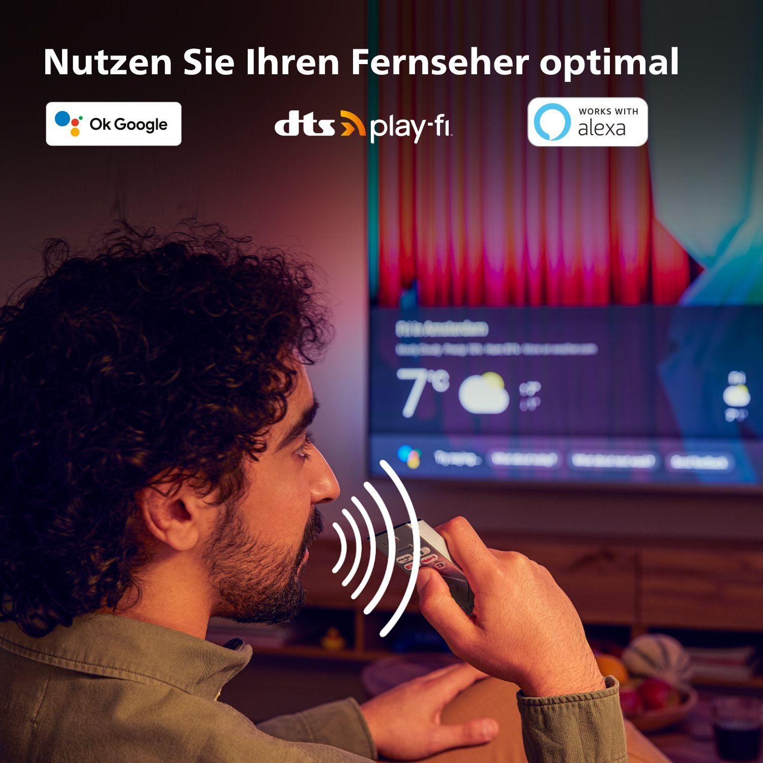 Philips 65PUS8808/12 LED-Fernseher (164 cm/65 Zoll, 4K Ultra HD, Android TV, Google TV, Smart-TV)