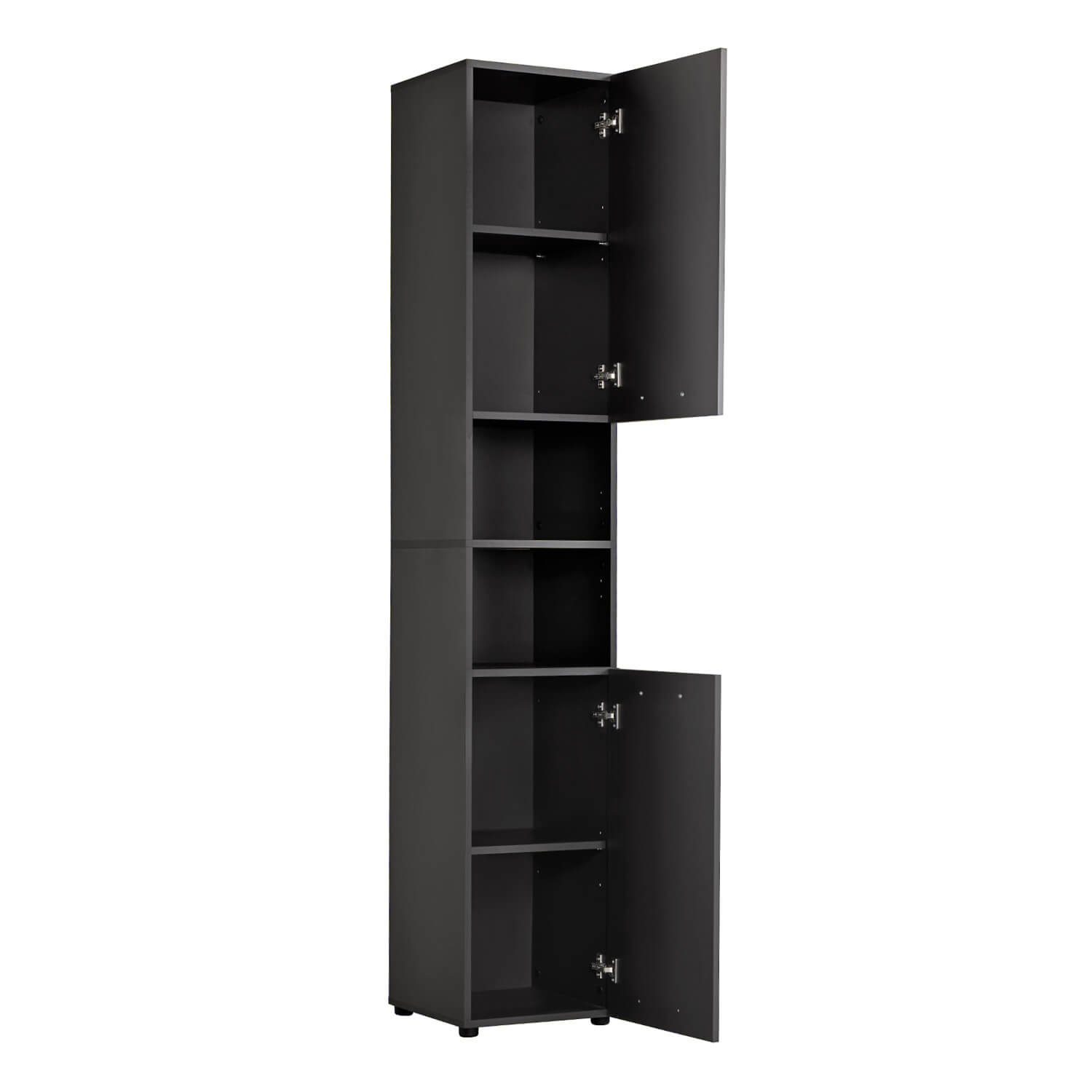 mokebo Hochschrank Der Kapitän (mit 5 Einlegeböden) Badezimmerschrank 35cm Breite mit 6 Fächern, Badschrank Anthrazit