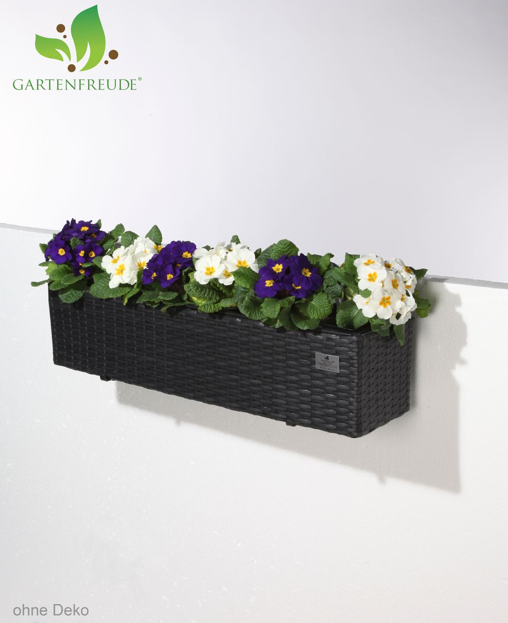 Weles Polyrattan Balkonkasten inkl. Aufhängung, 80 x 19 x 18 cm, mit Bewässerungssystem, anthrazit
