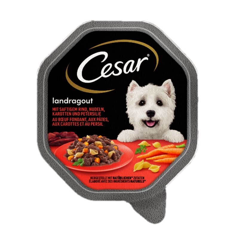 Cesar Hundenassfutter Cesar Landragout 14x150g Rind, Pasta & Karotten