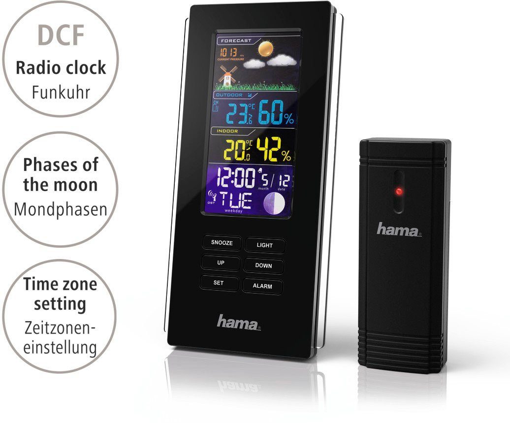 Hama Außensensor, Funk, Innen-/Außentemperatur, Wettervorhersage Wetterstation (Außensensor, Funk, Innen-/Außentemperatur, Wettervorhersage)
