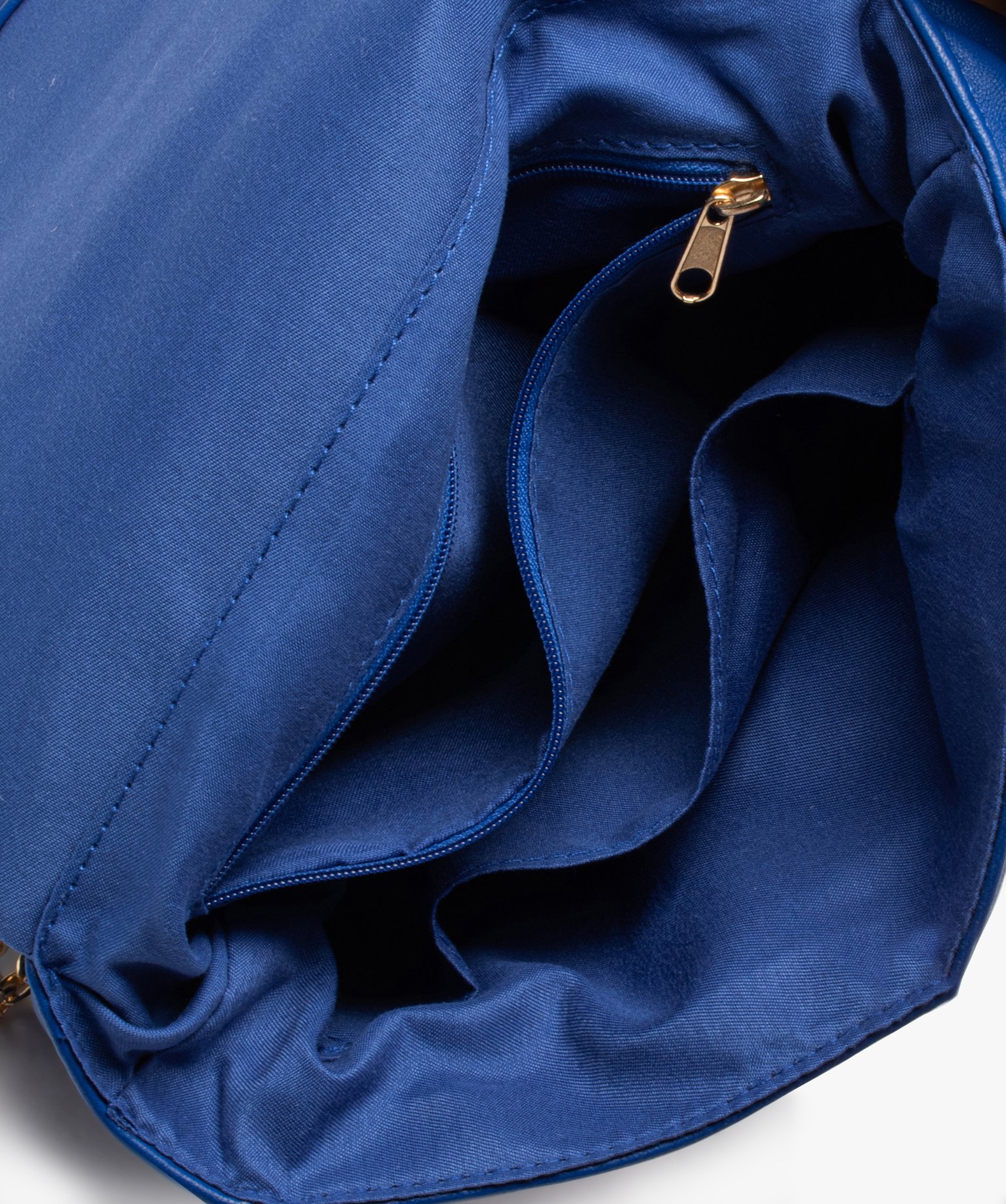 Sac besace à rabat matelassé et anse en chane femme bleu | GEMO