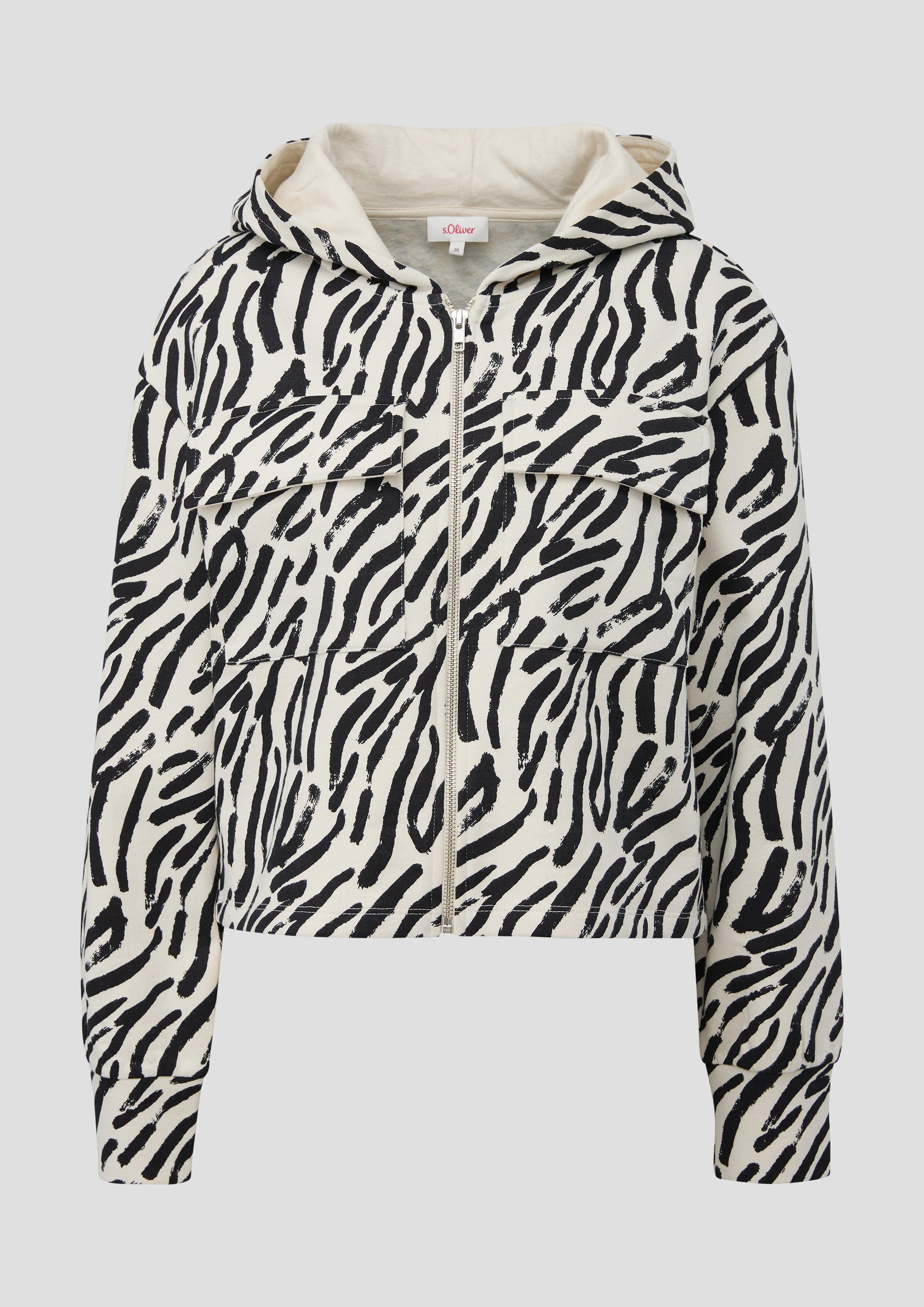 Sweatshirtjacke mit Zebra-Muster  2139818-82A4
