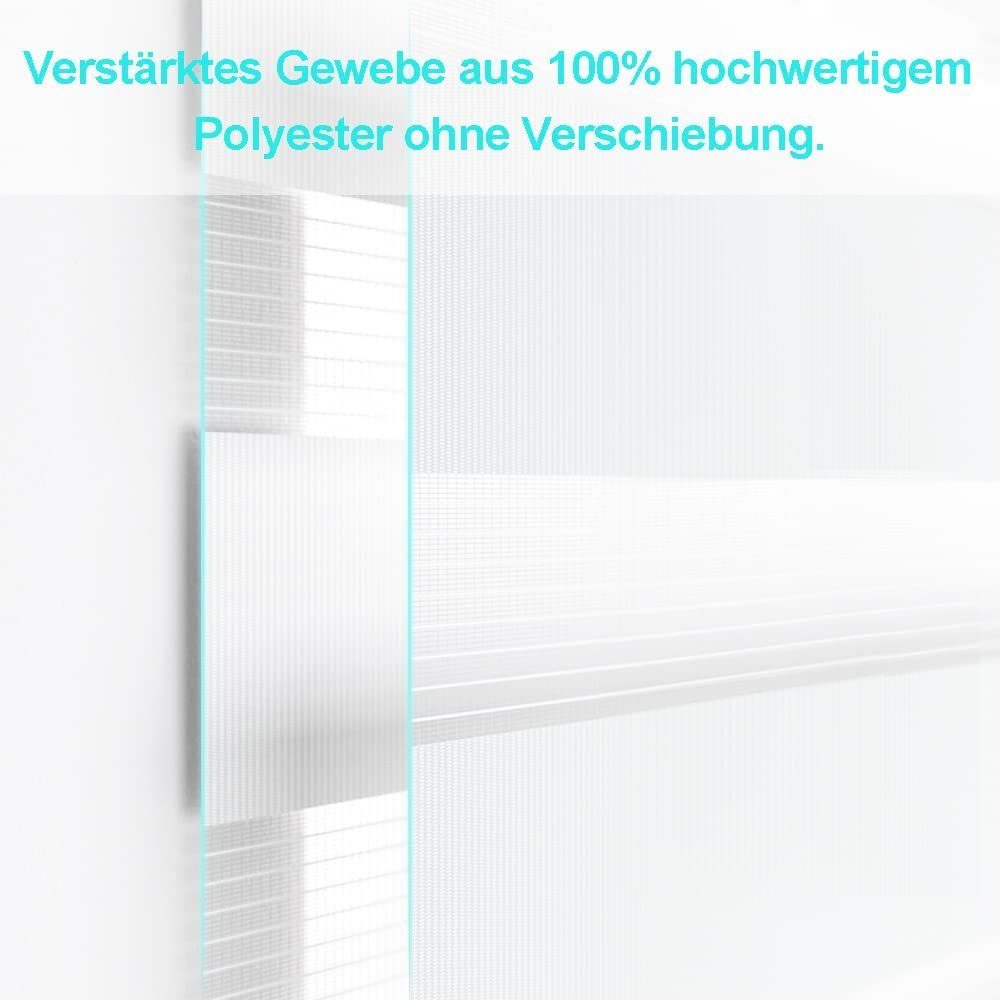 Doppelrollo Fensterrollo lichtdurchlässig, Weiß Rollo verdunkelnd, Klämmträger, OUBO, Ohne Bohren & Mit Bohren, freihängend, Klemmfix, Weiß