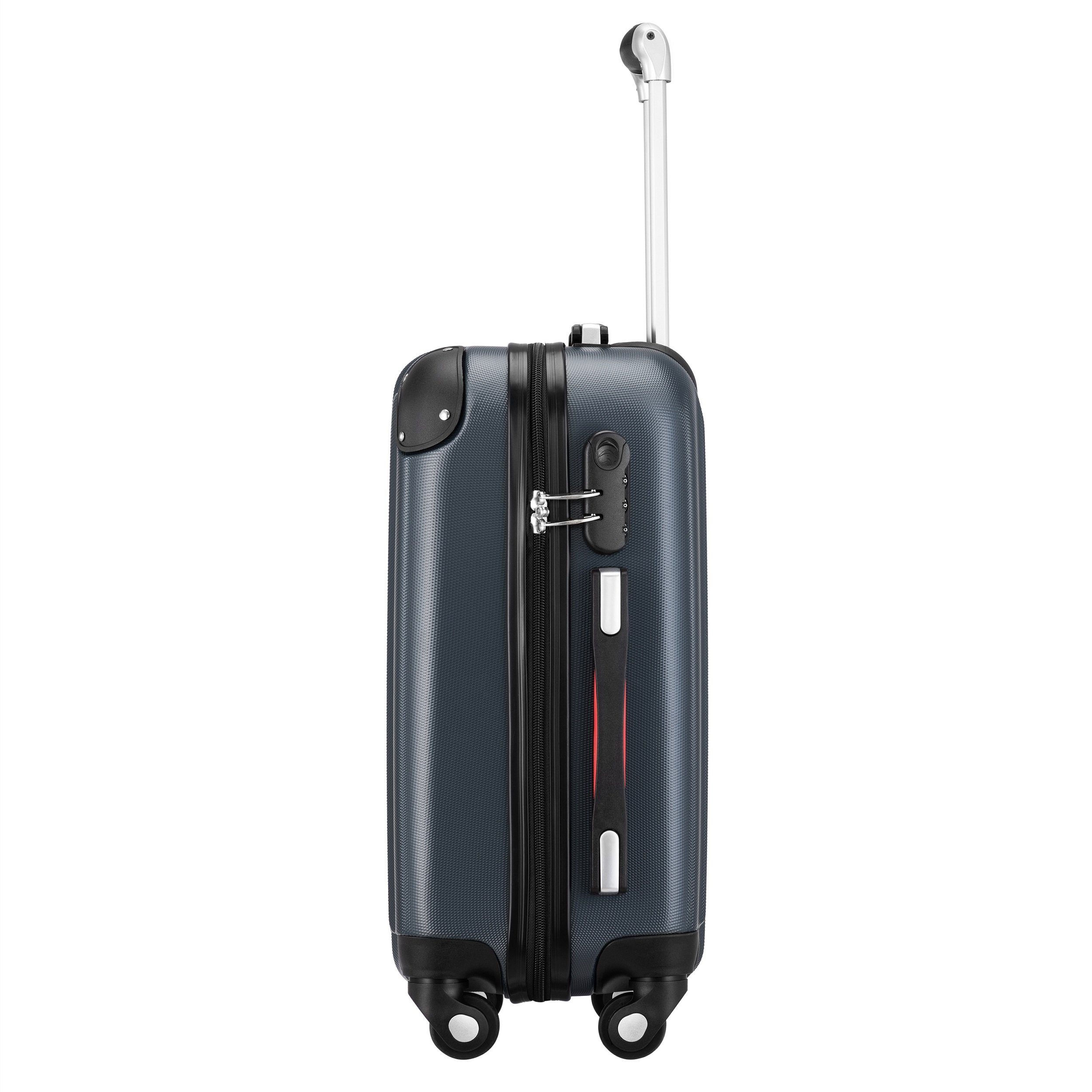 *KOFFER-BARON* Hartschalen-Trolley Kofferset Basic Hartschalenkoffer-Set 3-tlg. (M/L/XL) ABS, grau