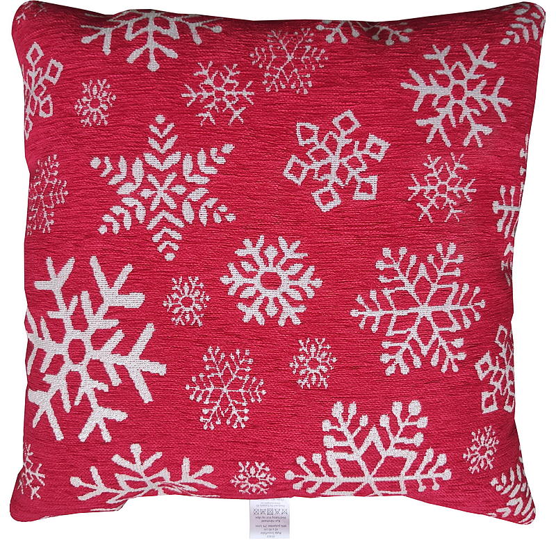 Home Pute 45x45 cm rød Snowflake