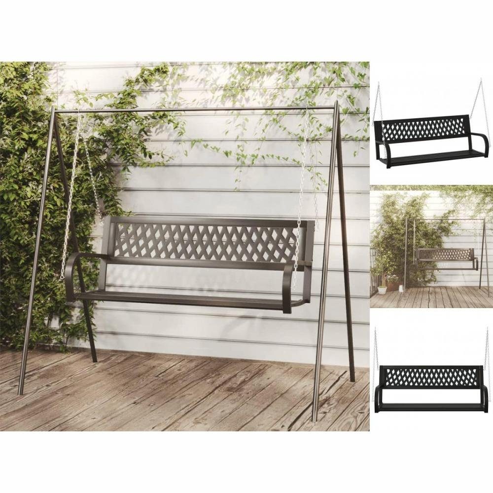 vidaXL Hollywoodschaukel Hollywoodschaukel 125 cm Stahl und Kunststoff Schwarz
