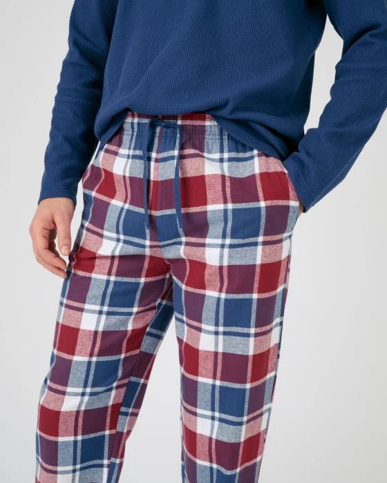 Pyjama haut nid d'abeille et bas flanelle