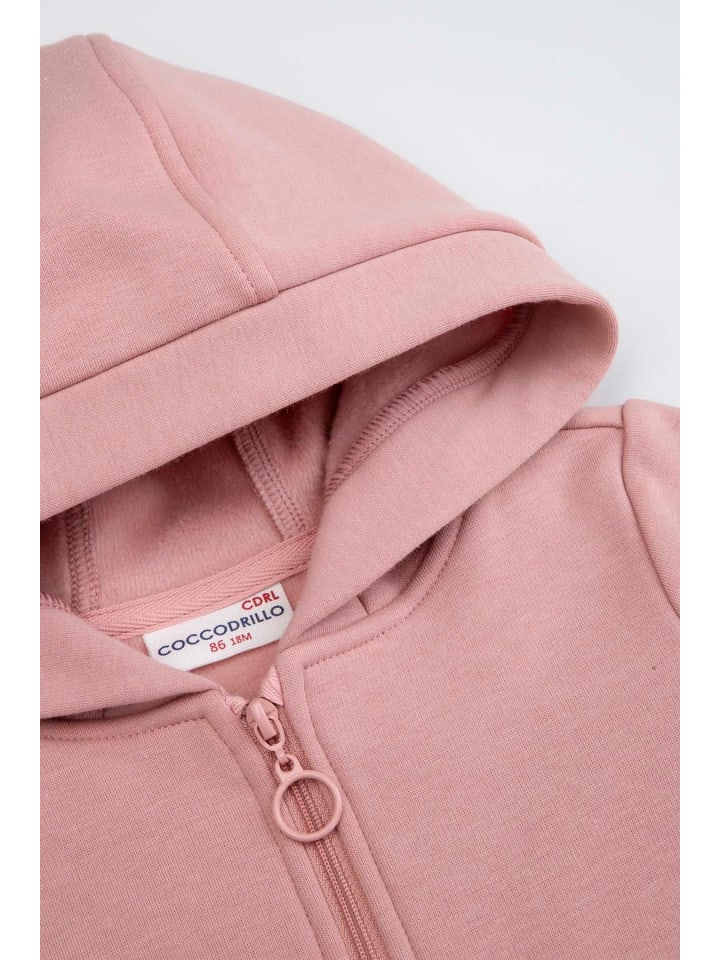 Coccodrillo Sweatshirt mit Reißverschluss in rosa günstig kaufen