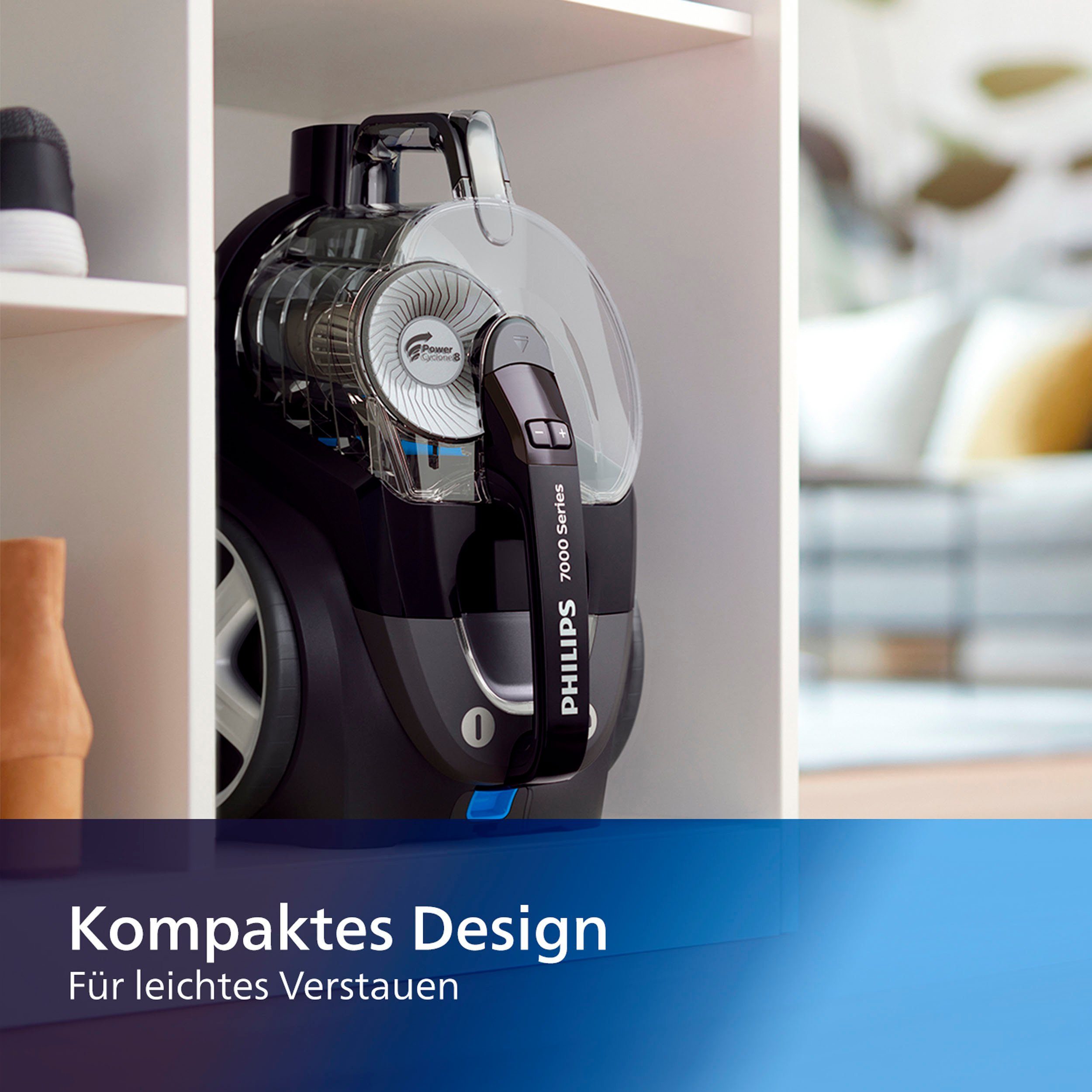 Philips Bodenstaubsauger FC9741/09, 900 W, beutellos, mit 2,0 l Fassungsvermögen und Tri-Active+-Düse