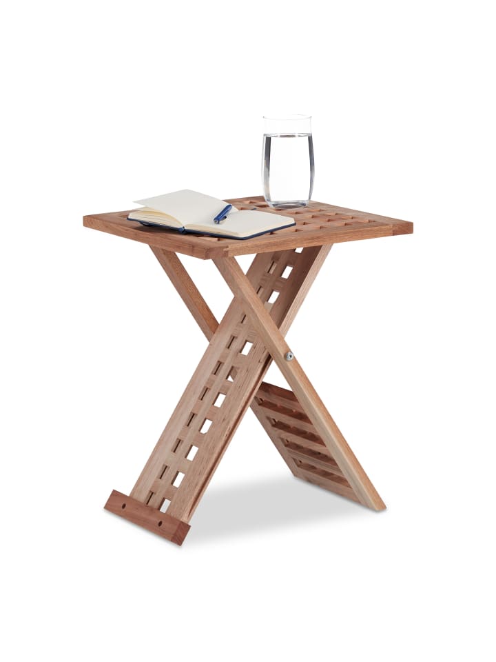 relaxdays Beistelltisch in Natur - (B)33 x (H)40,5 x (T)33 cm günstig kaufen onesize