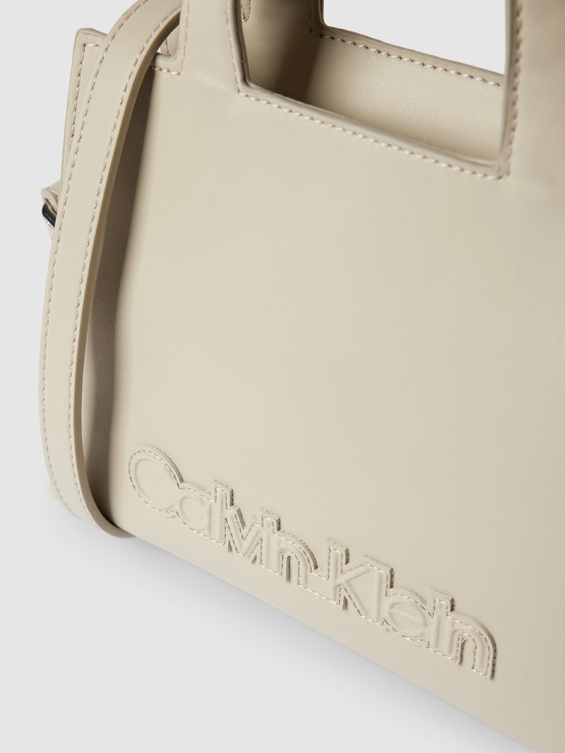 Tote Bag mit Label-Detail Modell 'NEAT' in ecru