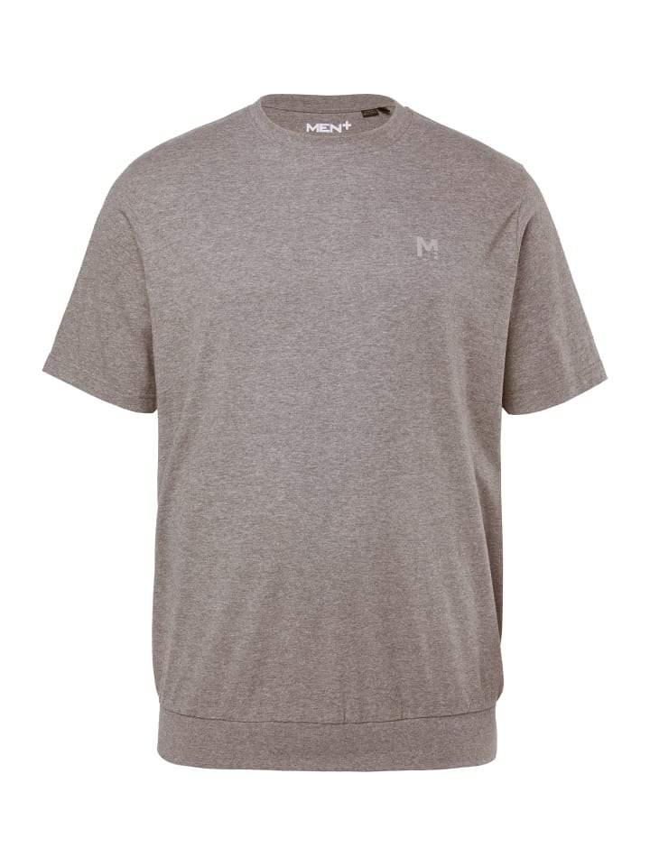 Men Plus Kurzarm T-Shirt in grau melange günstig kaufen