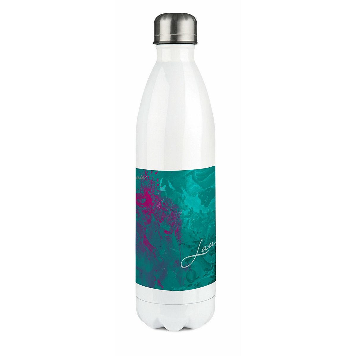 Edelstahl Kinder Thermoflasche / Trinkflasche bunt Traum Farbe petrol pink Spülmaschinenfest, Auslaufsicher, Bruchfest, Doppelwandig, Für Heißgetränke geeignet, Mit Deckel, Isoliert