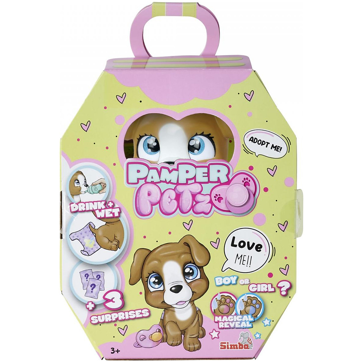 Pamper Petz Hund - Tierbaby mit Trink- und Nässfunktion, magischer Pfote & 3 Überraschungen