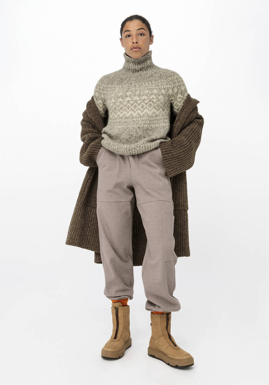 Jacquard-Pullover aus Alpaka mit Baumwolle