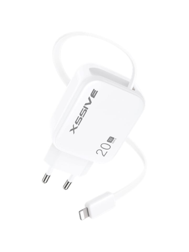 COFI 1453 Xssive 20W PD GAN-Schnellladegerät mit einziehbarem 8-Pin-Kabel in Weiß günstig kaufen onesize