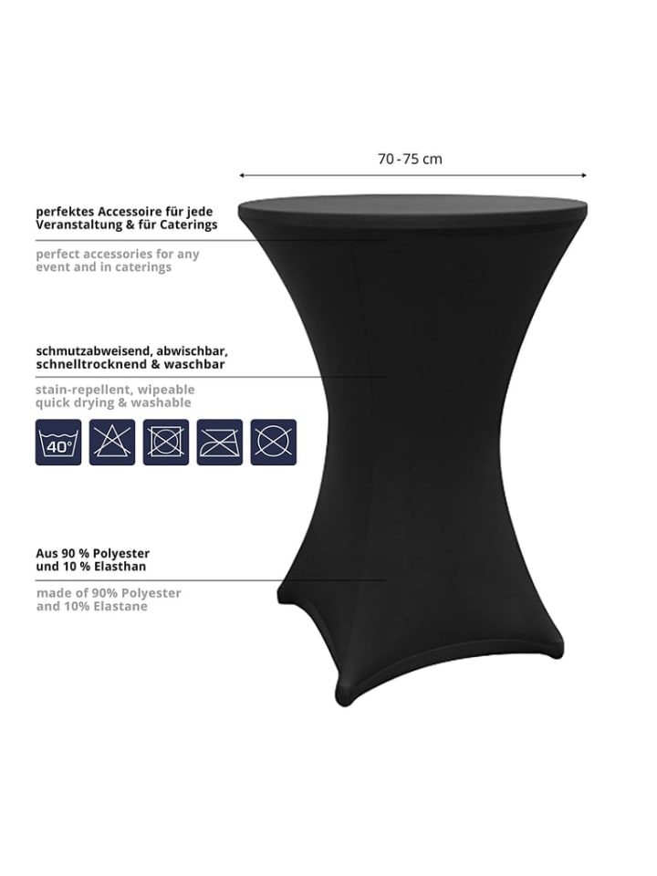 Lumaland Stehtischhusse Tisch Husse abwischbar stretch schnelltrocknend Ø80-85cm günstig kaufen onesize