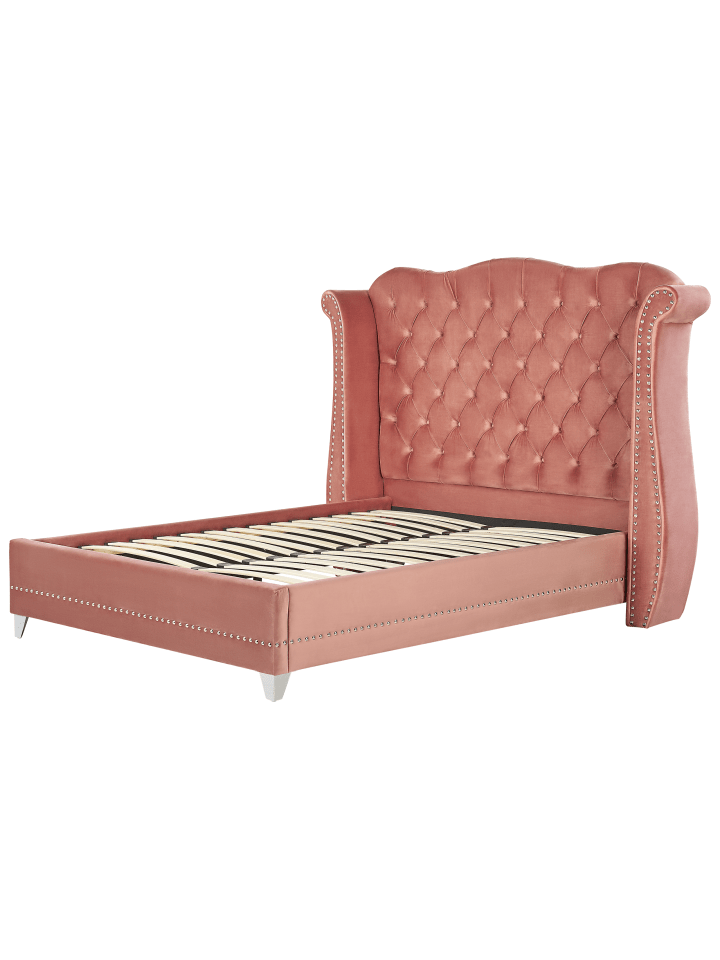 Beliani Doppelbett AYETTE in Rosa - (W) 185 x (H) 154 x (L) 215 cm günstig kaufen onesize