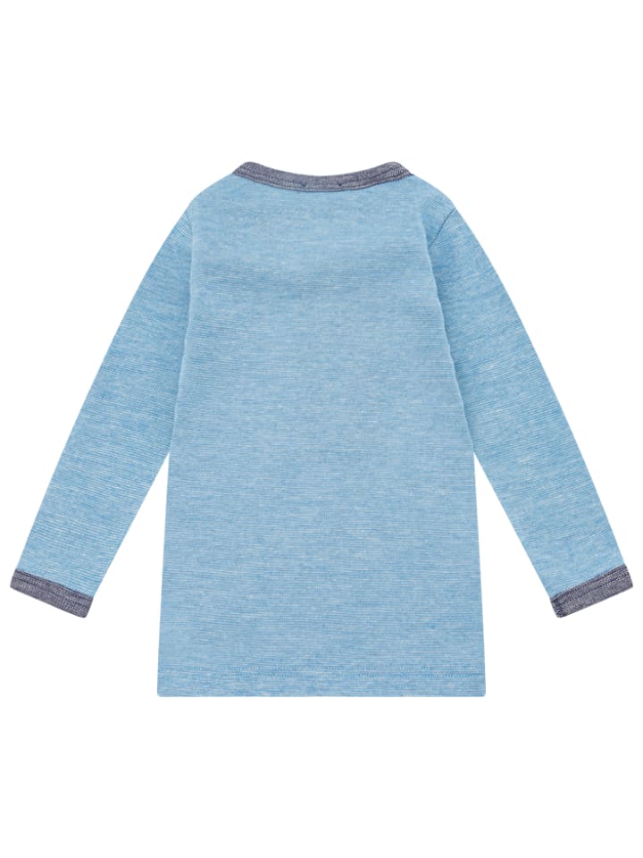 comazo earth Baby Shirt mit Wolle-Seide in Blau-Melange günstig kaufen