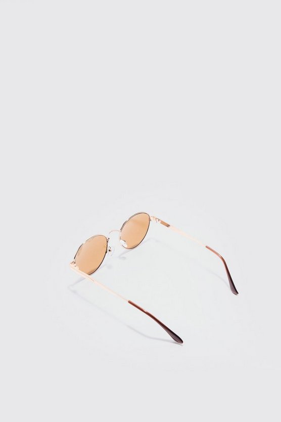 Runde Metall-Sonnenbrille in Gold