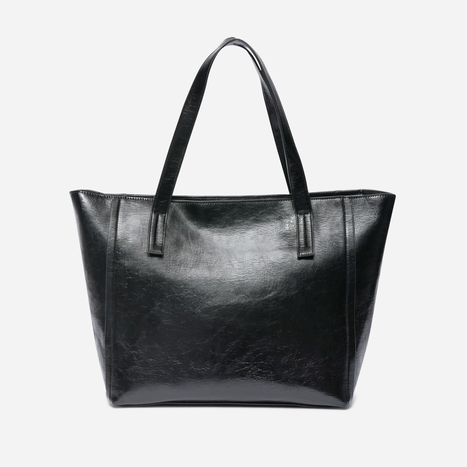 Sac cabas TEXTO noir glacé