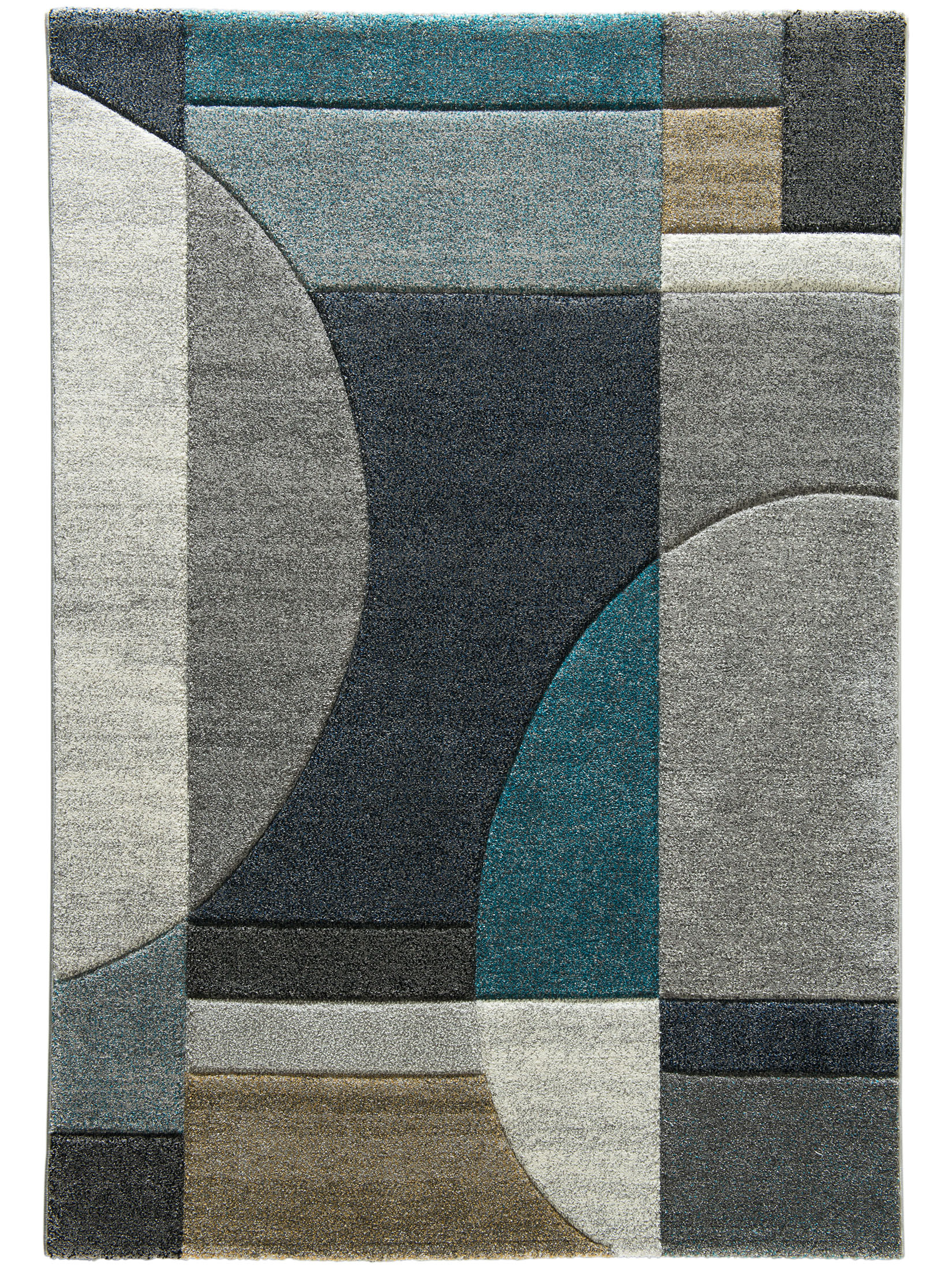 Stampino Moderner Teppich, Blau