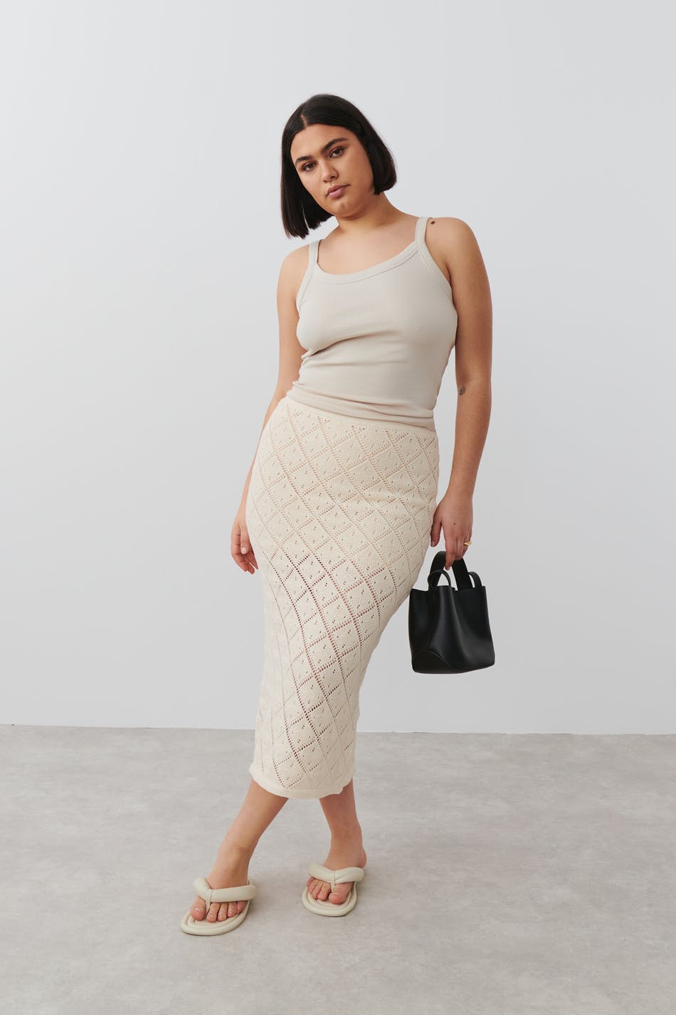 Midi crochet skirt