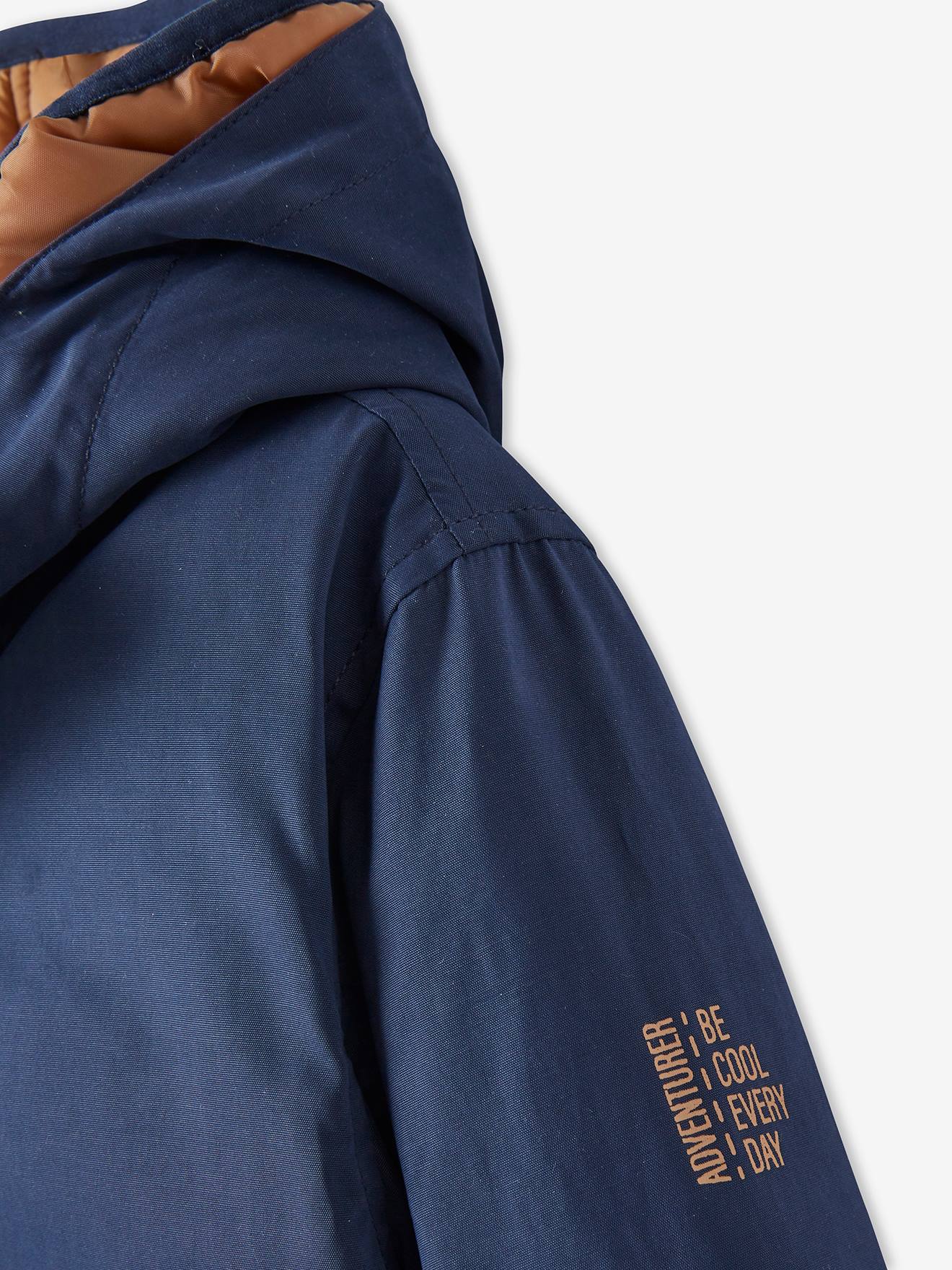 Parka 3 en 1 garçon mi-saison bleu grisé
