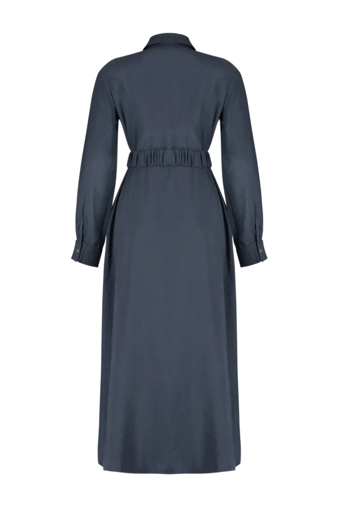 Trendyol Modest  Anthrazitfarbenes, schlicht gewebtes Hemdkleid TCTSS24EB00152