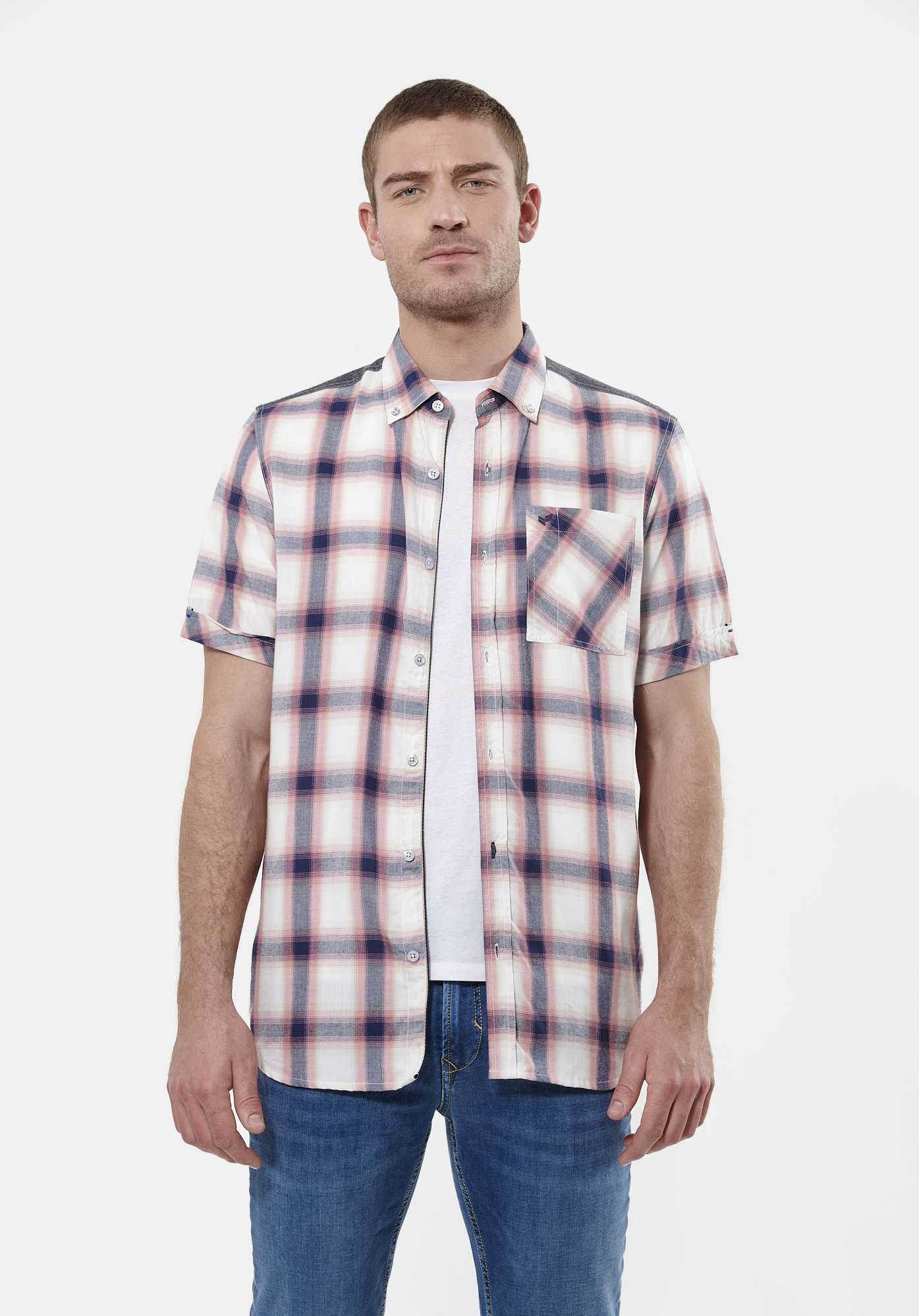 MOBY   Chemise rose à carreaux Homme