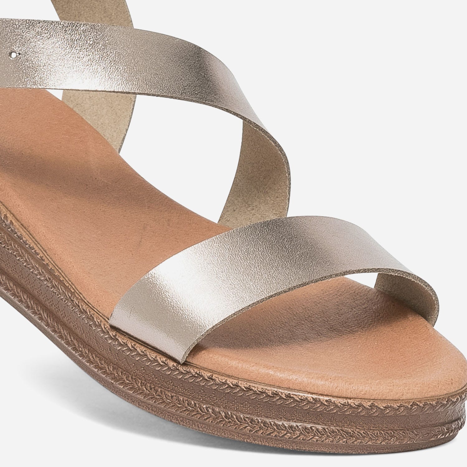 Sandale bronze en cuir
