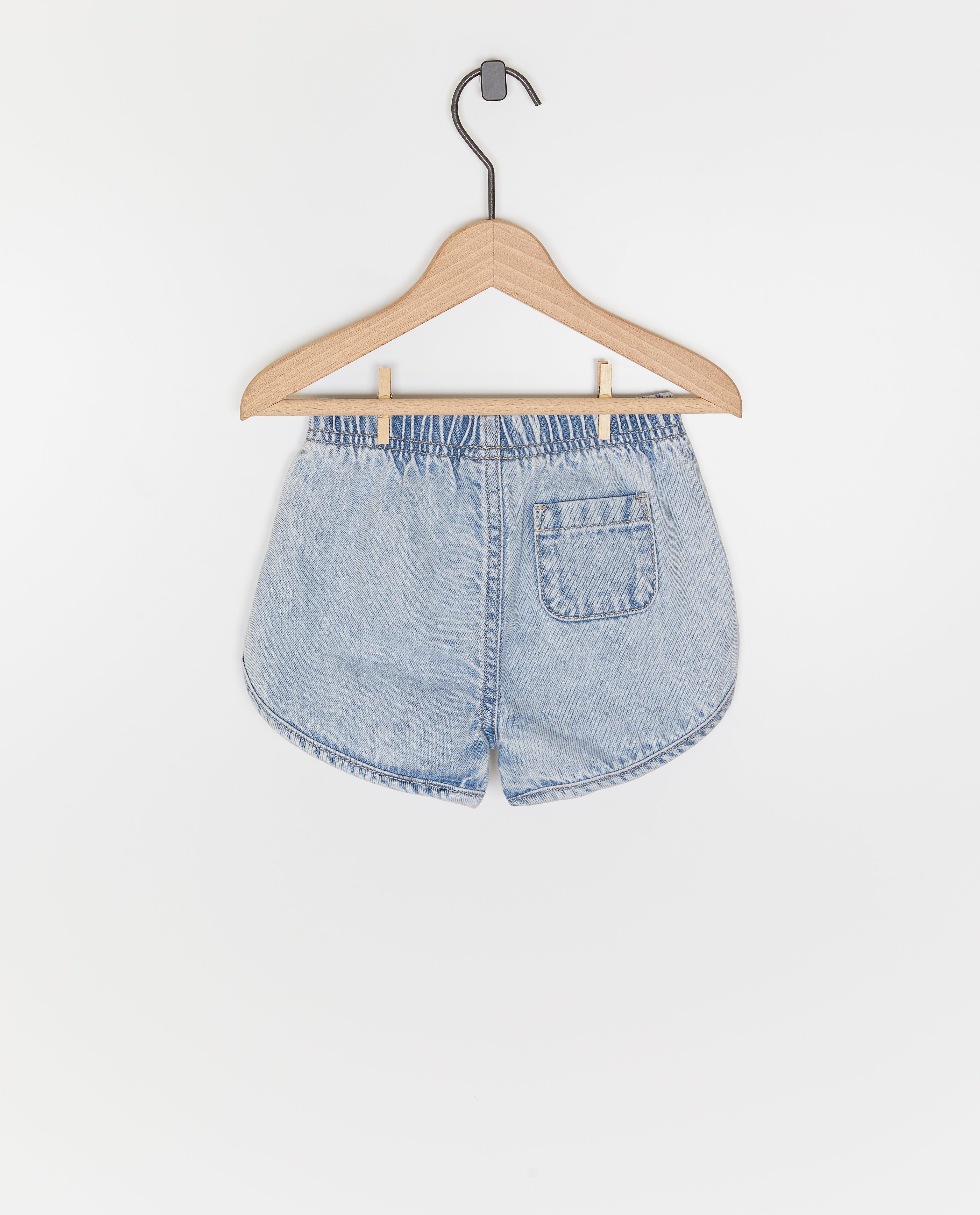 Nanja Massy Pantaloni scurți unisex din denim, baby lichtblauw