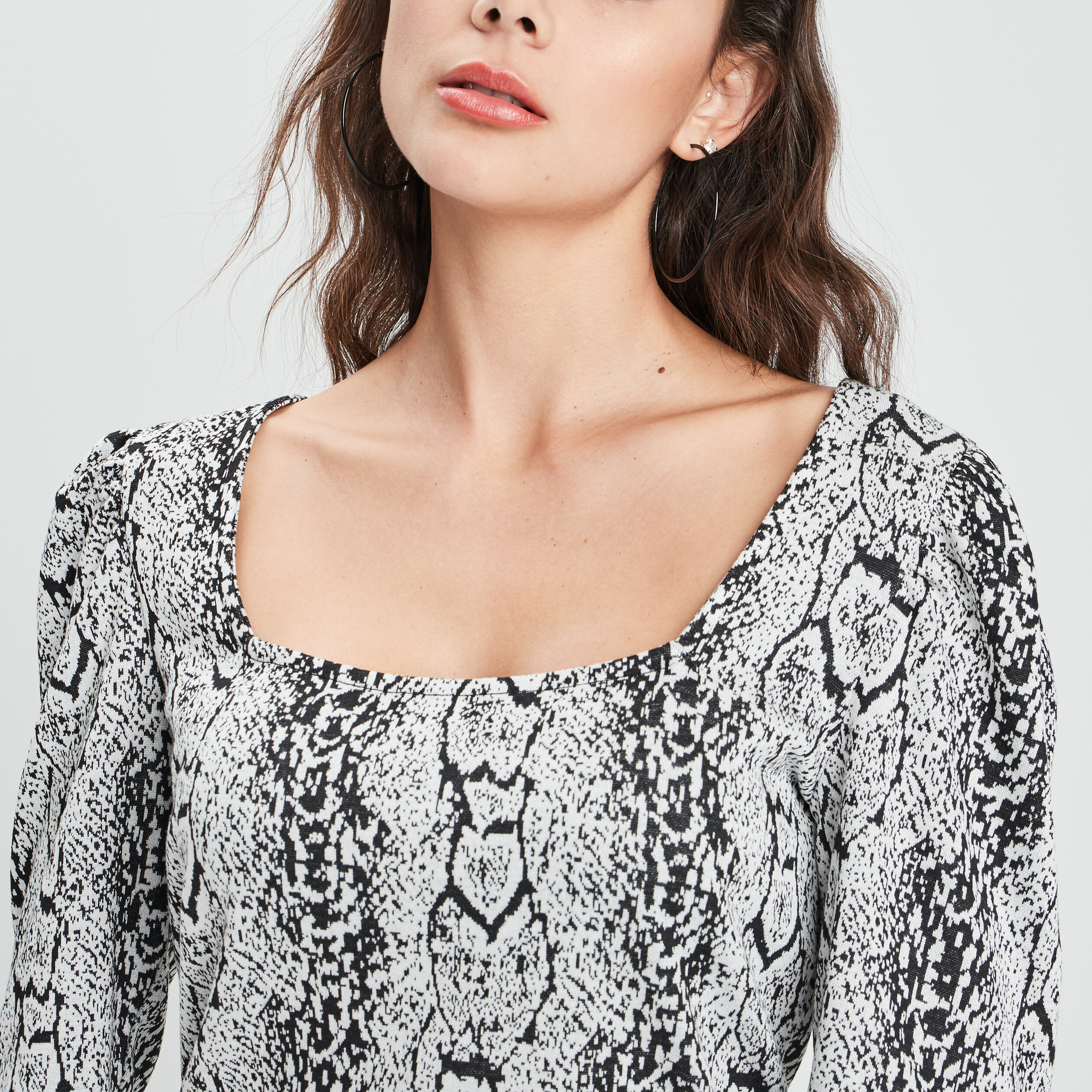 T-shirt manches bouffantes 3 4 ecru femme | La Halle
