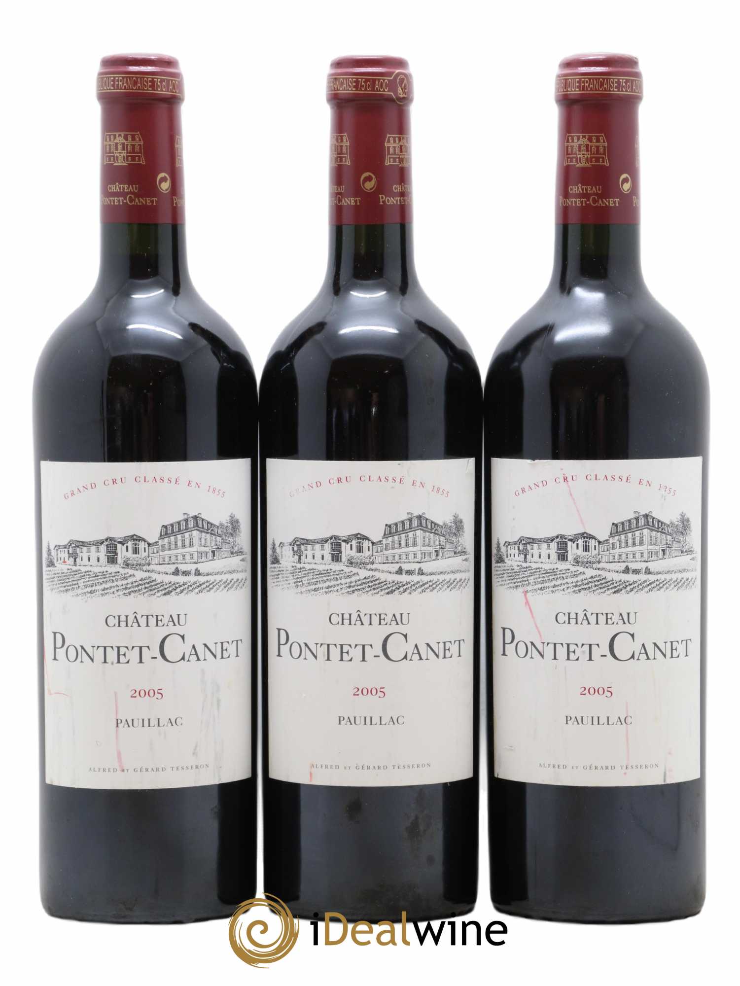 Château Pontet Canet 5ème Grand Cru Classé  2005 - Lot de 3 Bouteilles