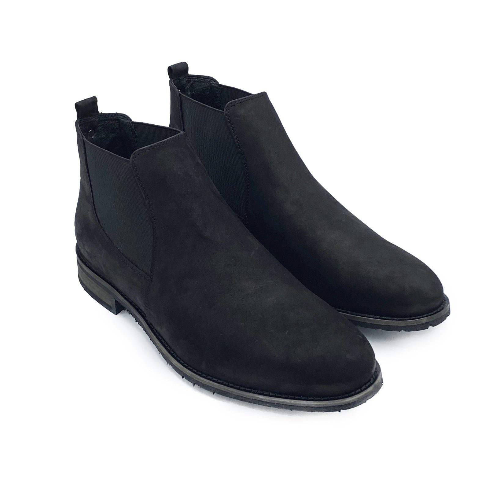 Hollert Herren Stiefelette Modell 702 Veloursleder Classic Schuhe Chelseaboots