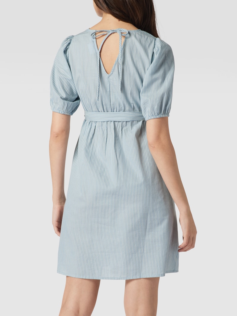 Umstands-Minikleid mit Streifenmuster in hellblau