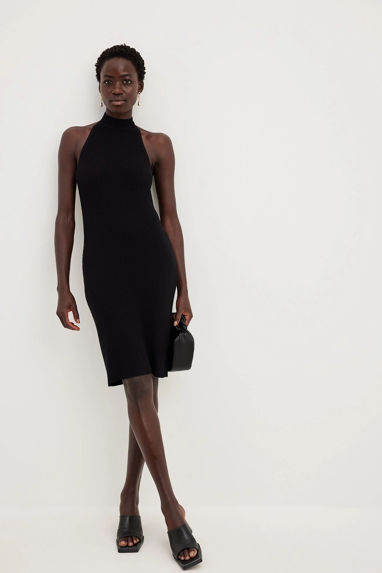 Strick-Minikleid mit Schleife