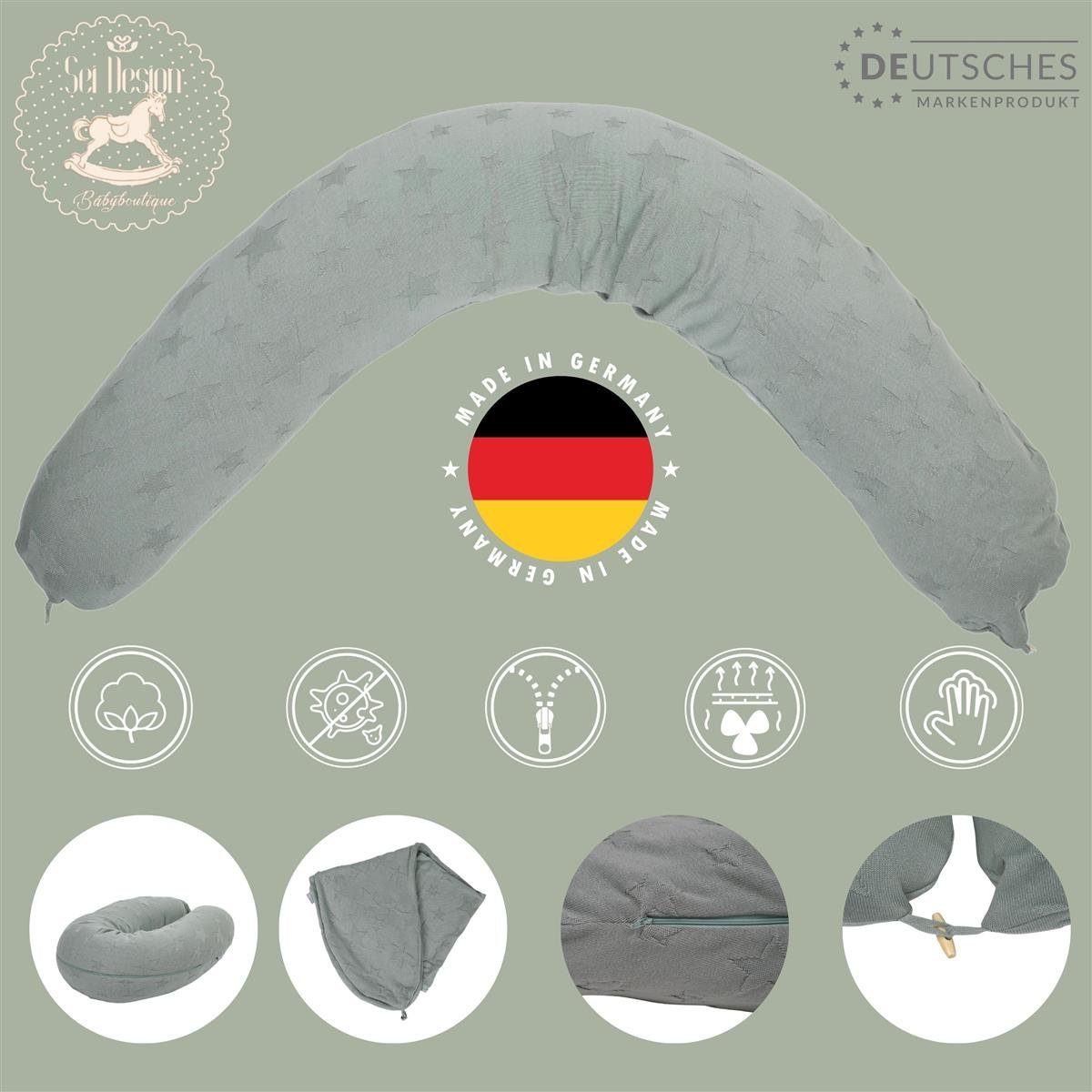SEI Design Stillkissen Bio-Stillkissen 190x30 cm - 100% Kapok Füllung - Bezug 100% Bio Baumwo, Kissen + Bezug, Kapok + BIO Baumwolle
