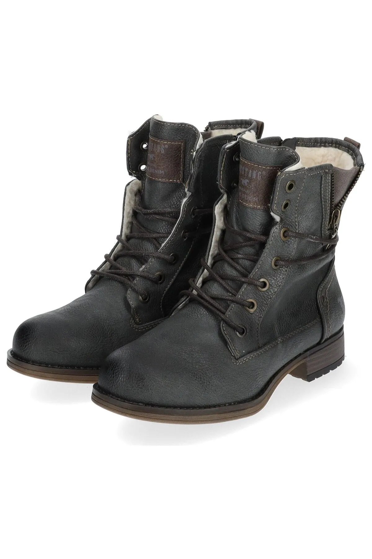 Mustang  Stiefelette - Grau - Blockabsatz