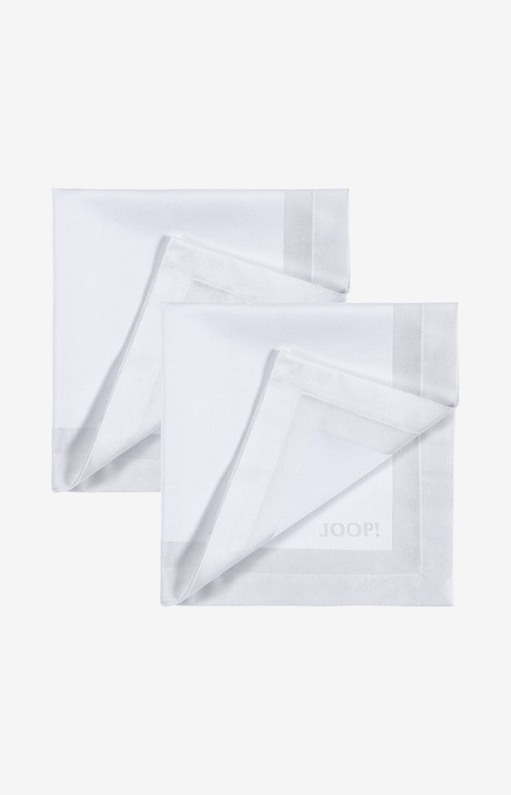 Serviette JOOP! Signature - 2er Set in Weiß, 50 x 50 cm  - im JOOP!