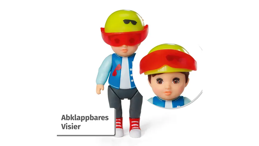 BABY born Minis - Playset Scooter, 7 cm große Puppe Simon mit Roller und Helm, 906118, Zapf Creation